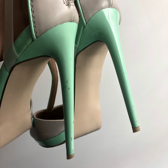 JustFab Teralyn Mint Snake Print Heels - Picture 4 of 4